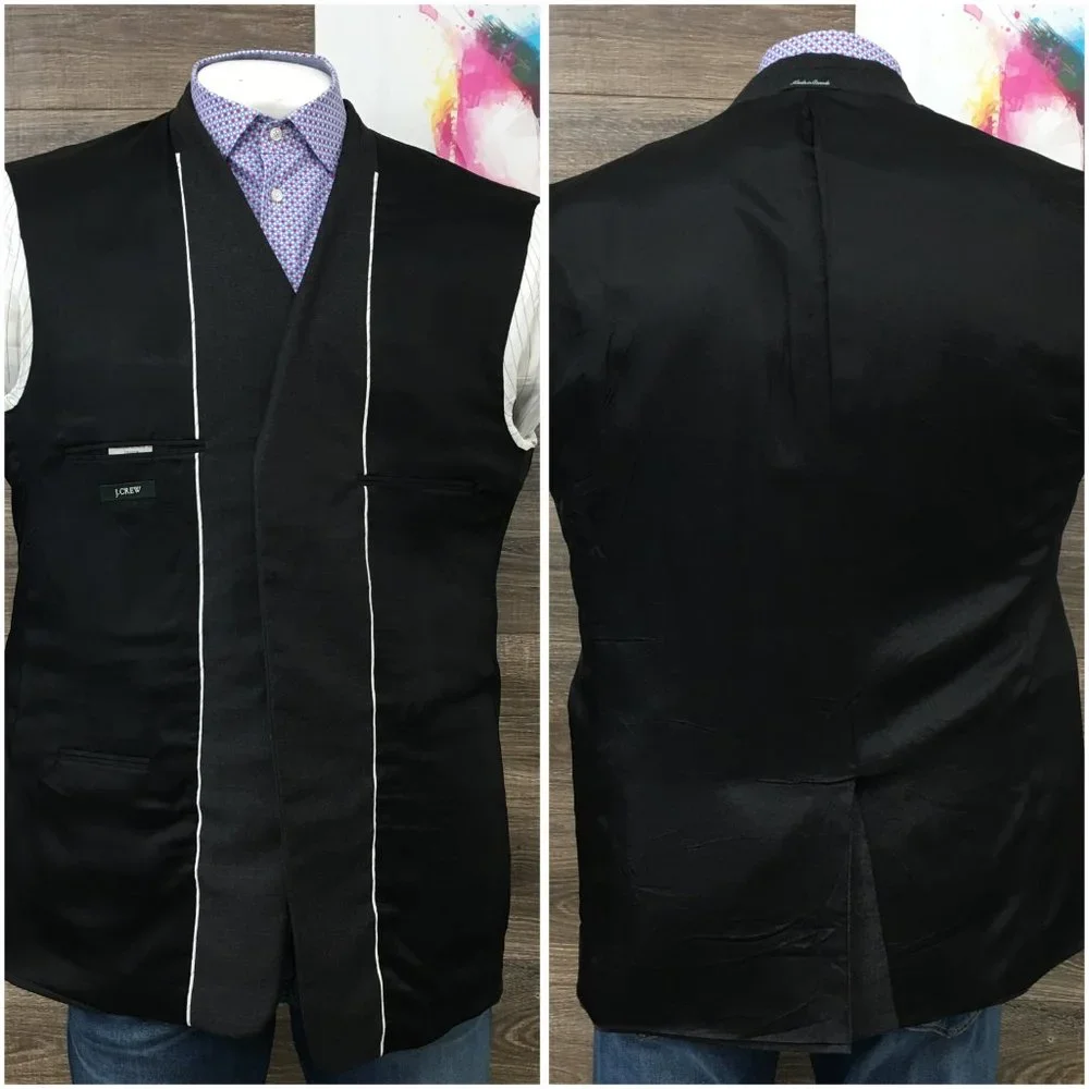 Vintage J Crew Mens Blazer Sport Coat Three Button Casual Jacket 46R‎ Wool Suits